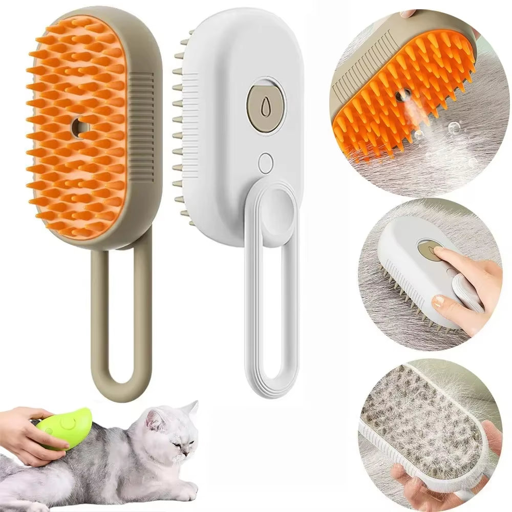 4 in 1 Cat Steam Brush Steamy Dog Brush Electric Spray Cat Hair Brushes for Massage Pet Grooming Comb Long Short Hair Removal