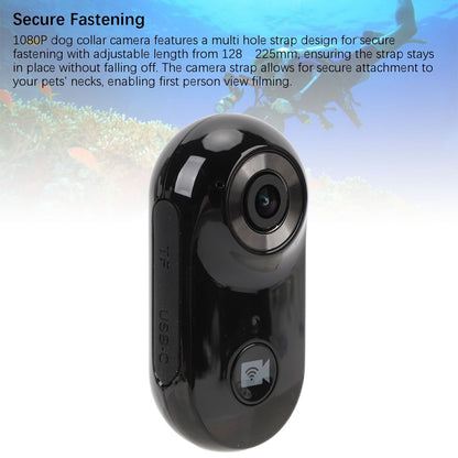 1080P Cat Collar Camera Pet Sport Camera with Back Clip Case Strap Indoor O